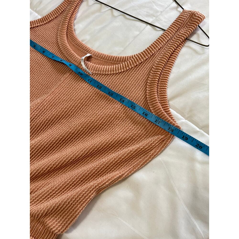 Lovlei Pink Ribbed Knit Jumpsuit Womens L Sleeveless Scoop Neck Lounge Romper - Picture 7 of 8